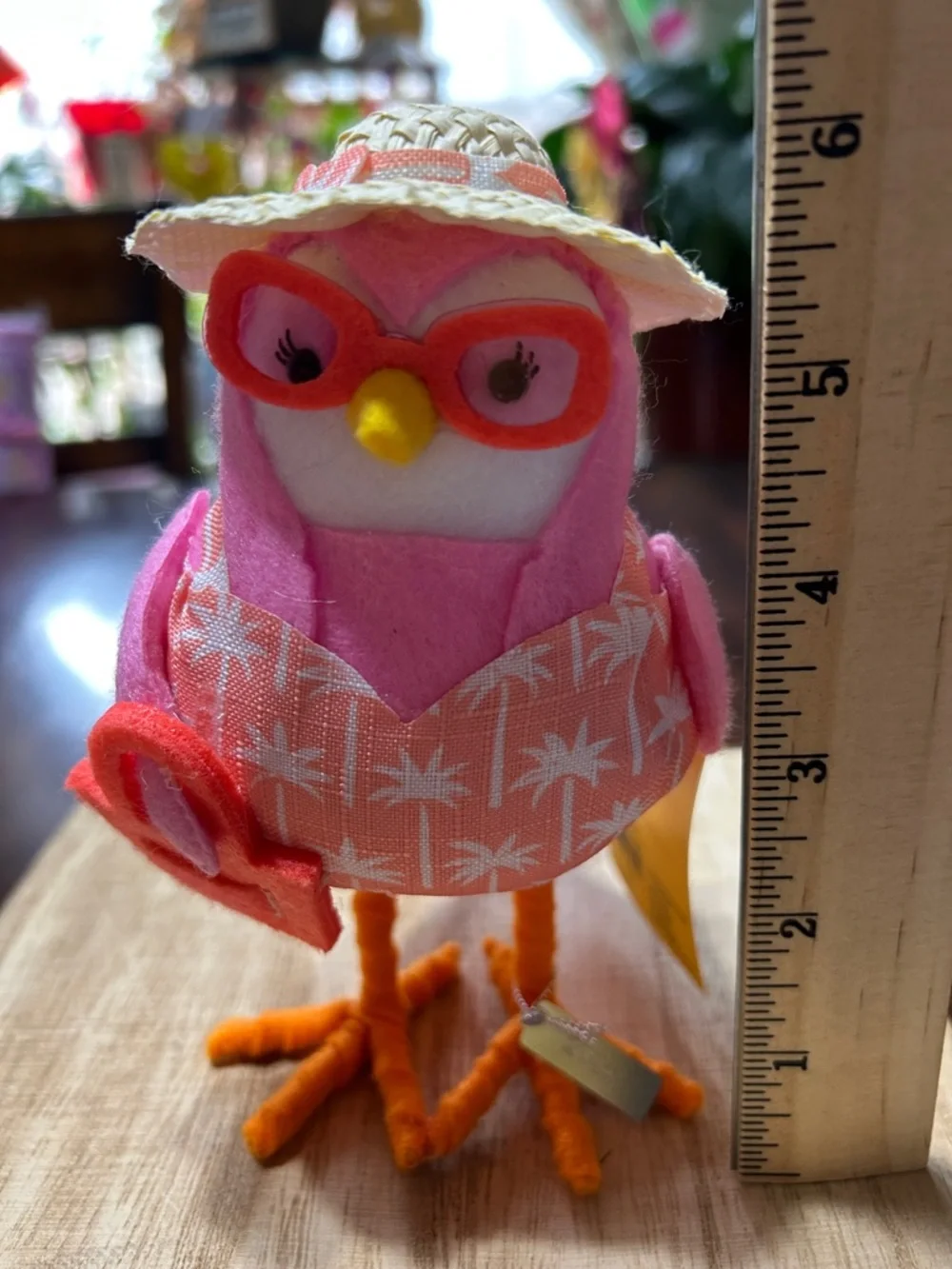 Sun Squad Featherly Friends Felt & Material Bird Figure βCoralβ 2024 NWT - Picture 7 of 8